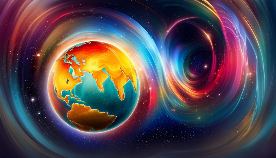 An image showcasing a globe, with rays of diverse colors emanating from different continents, symbolizing the global reach of content localization in connecting with audiences worldwide