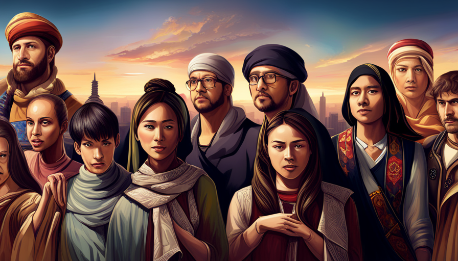 An image showcasing a diverse group of people from different cultures and languages, gathered around a video screen